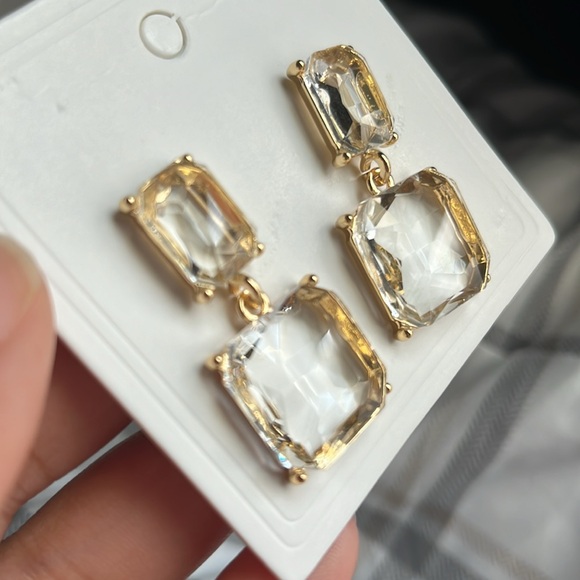 Jewelry - Hanging Chunky Glass Earrings